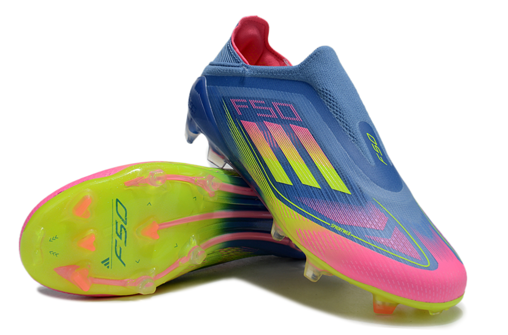 Crampons Adidas F50+ Bleu/Rose/Jaune