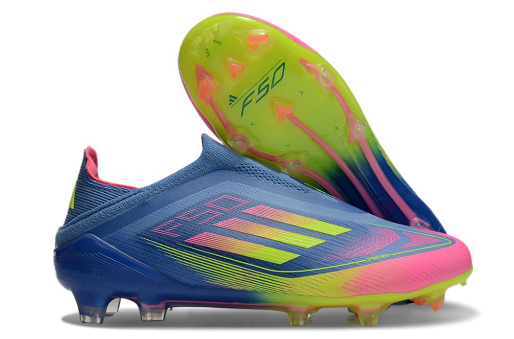 Crampons Adidas F50+ Bleu/Rose/Jaune