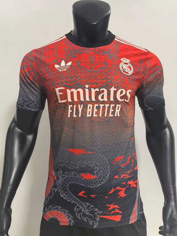 JERSEY REAL MADRID SPECIAL EDITION RED AND BLACK DRAGON (PLAYER VERSION)