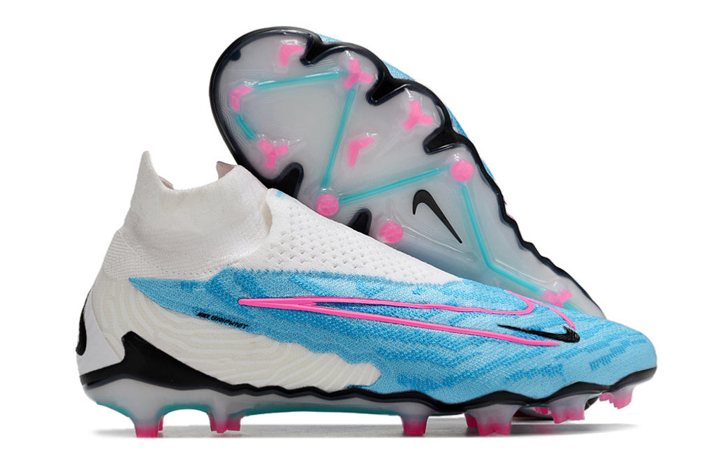 Crampons Nike Phantom GX Elite DF FG Bleu/Rose