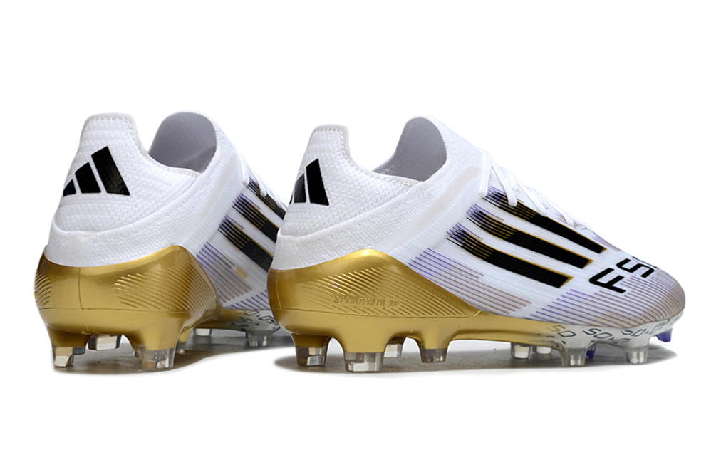 Crampons Adidas F50 Elite FG Blanc/Doré