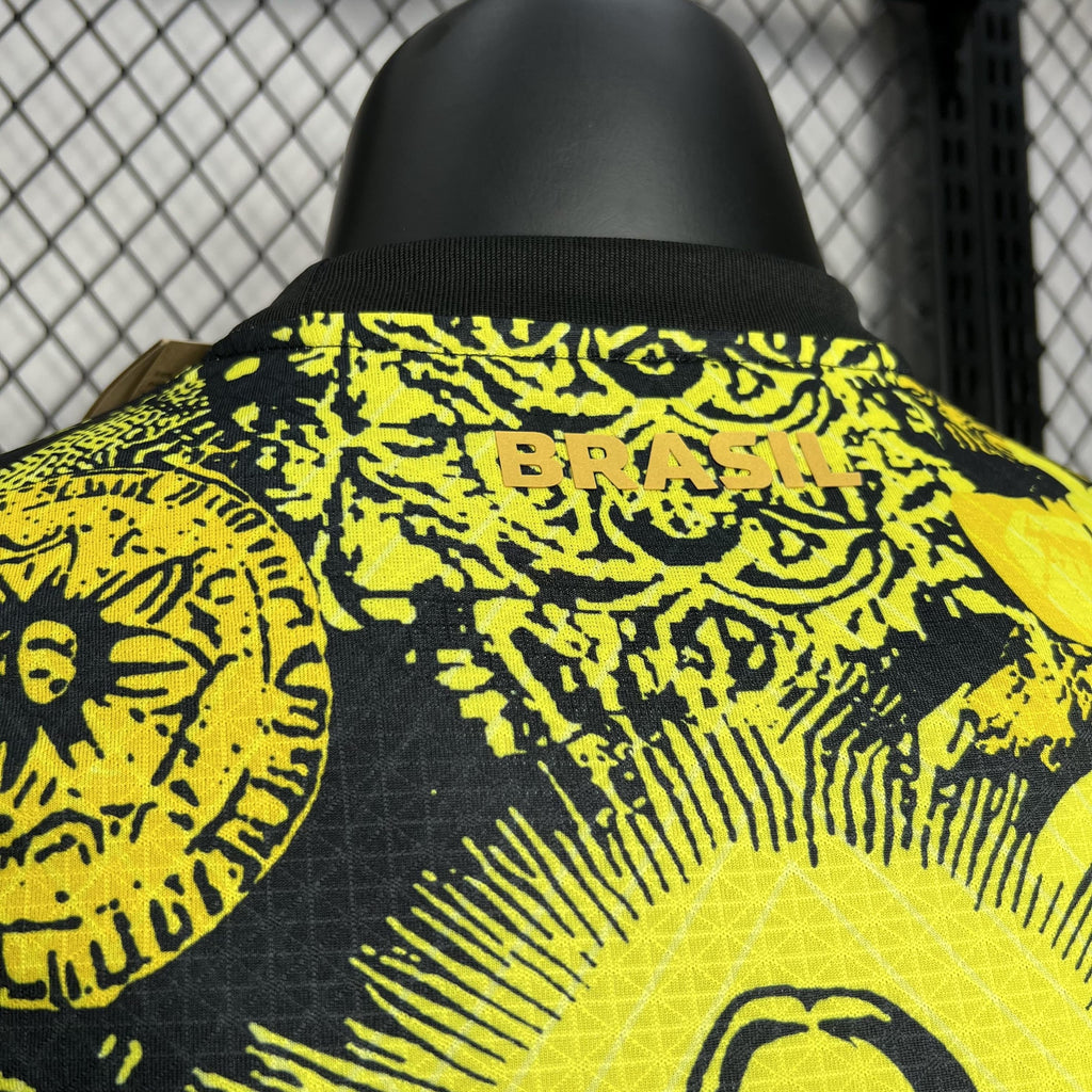 JERSEY BRAZIL SPECIAL EDITION JESUS CHRIST 2024 MEN (PLAYER VERSION) - YELLOW