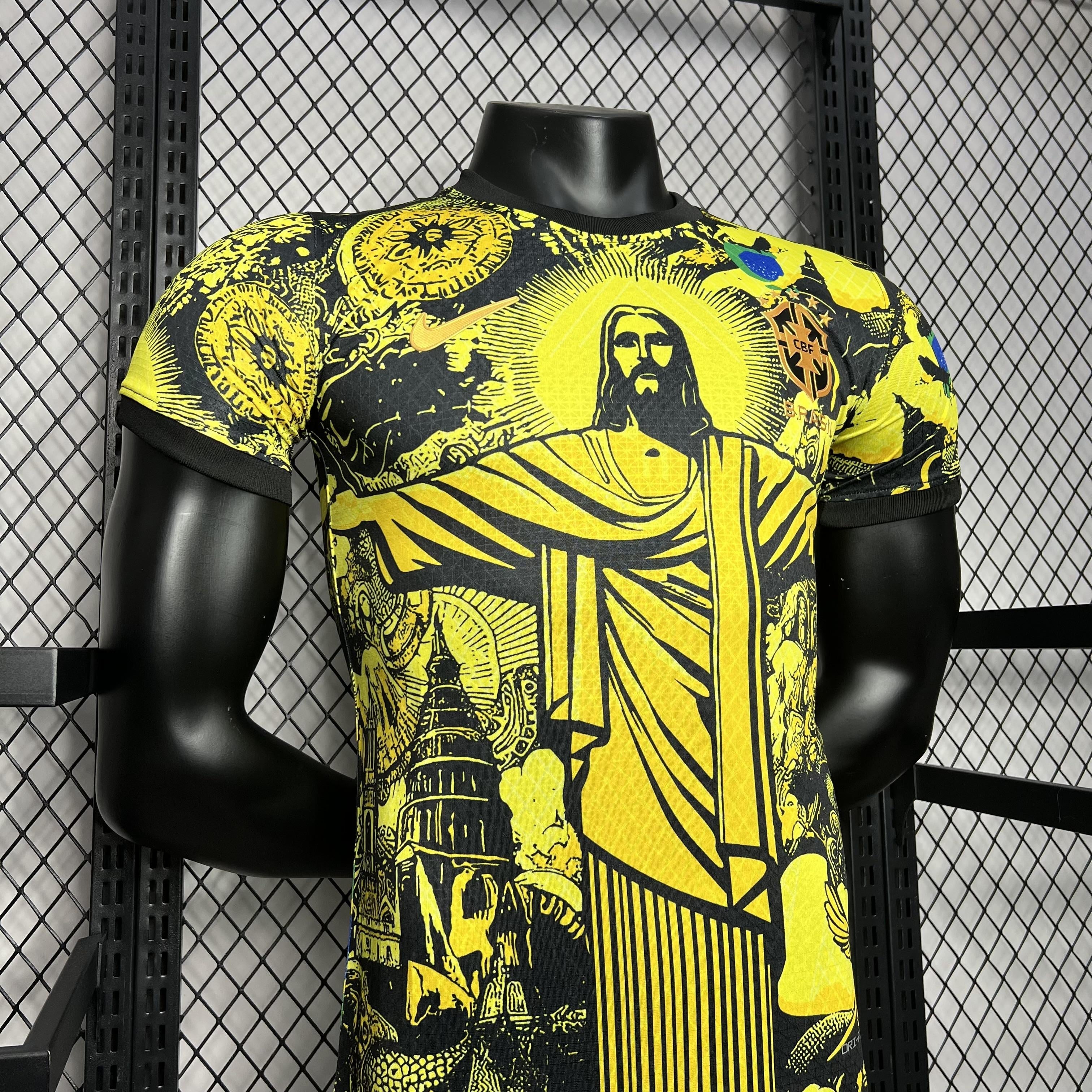 JERSEY BRAZIL SPECIAL EDITION JESUS CHRIST 2024 MEN (PLAYER VERSION) - YELLOW
