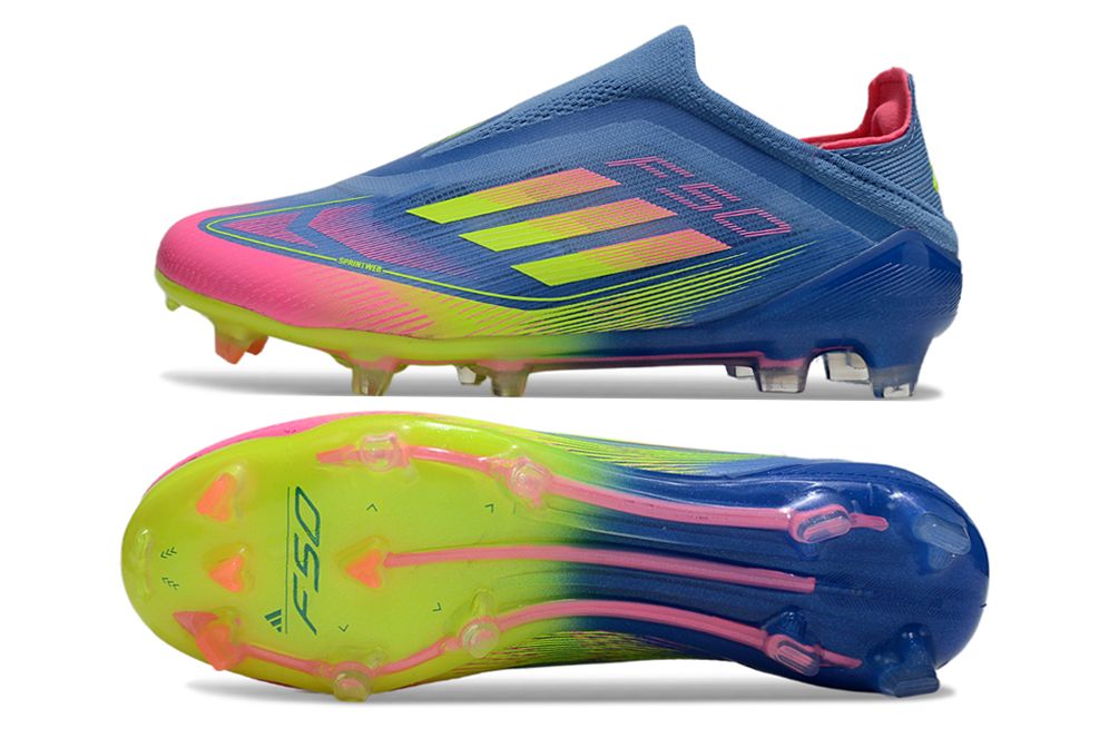 Crampons Adidas F50+ Bleu/Rose/Jaune