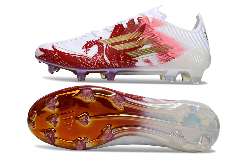 Crampons Adidas F50 PRO Blanc/Rouge