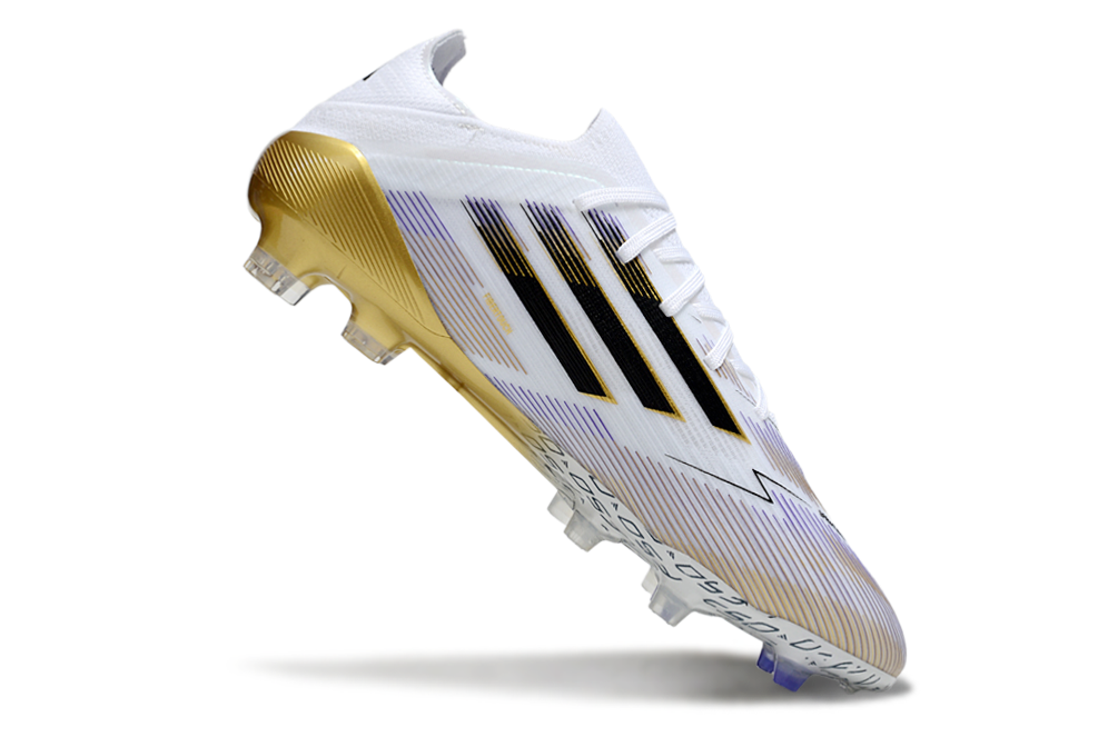 Crampons Adidas F50 Elite FG Blanc/Doré